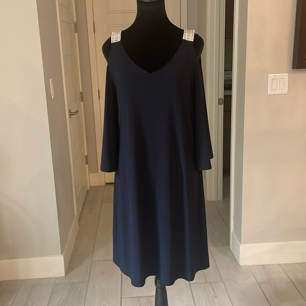 db established 1962 Black Rhinestone Shoulder Straps Cocktail Dress Size…